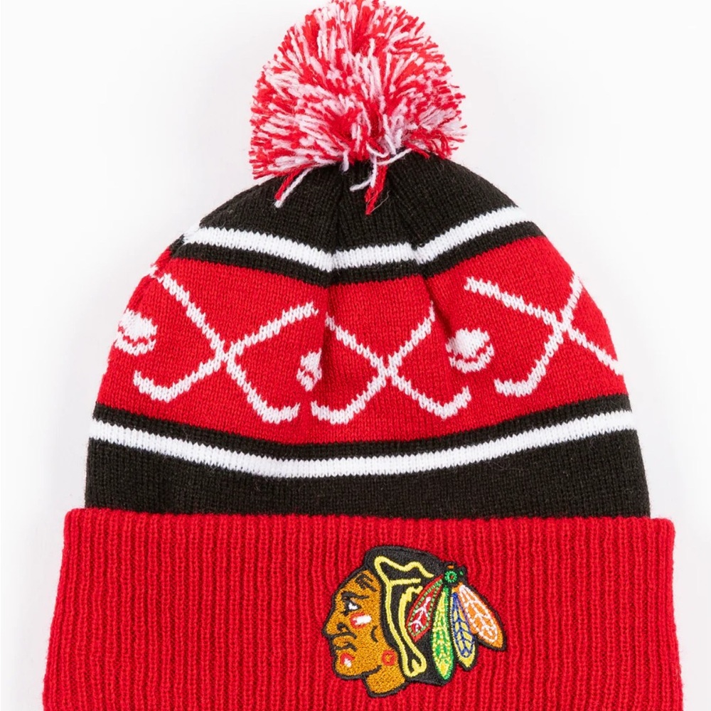 Kids NHL Red and Gray Winter Beanie